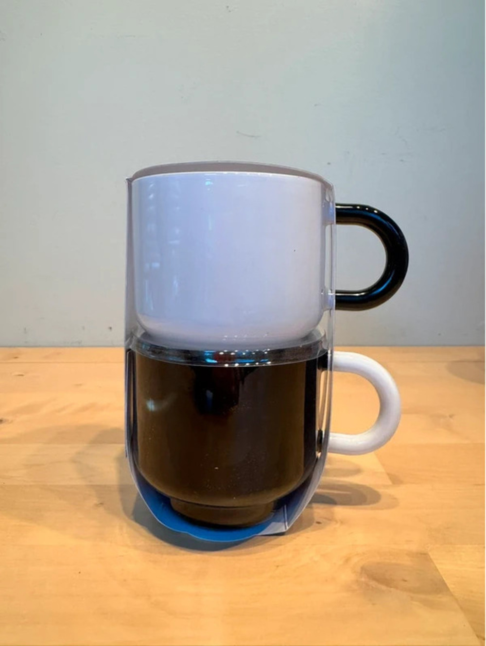 Black & White Stackable Mug Set “Coffee Makes Everything Better”  NWT